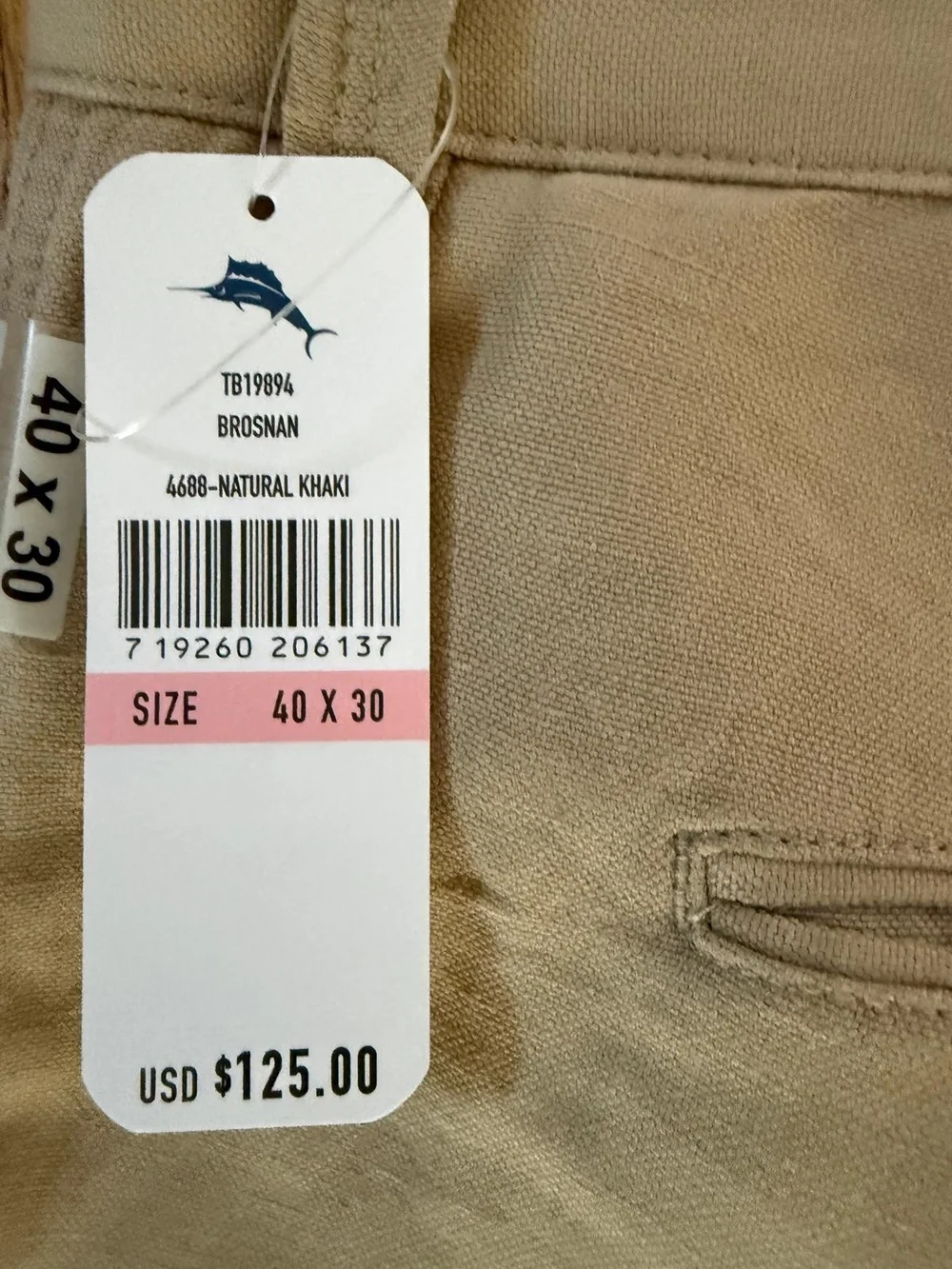 40x30 Tommy Bahama Linen/Silk Blend Summer Pants Natural Khaki